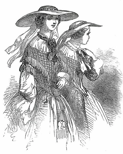 Fashions for May - Straw Hats, for Promenade, 1850. Creator: Unknown
