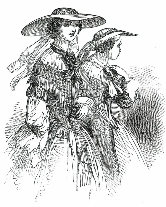 Framed Print : Fashions for May - Straw Hats, for Promenade, 1850. Creator: Unknown Framed Print : Fashions for May - Straw Hats, for Promenade, 1850. Creator: Unknown