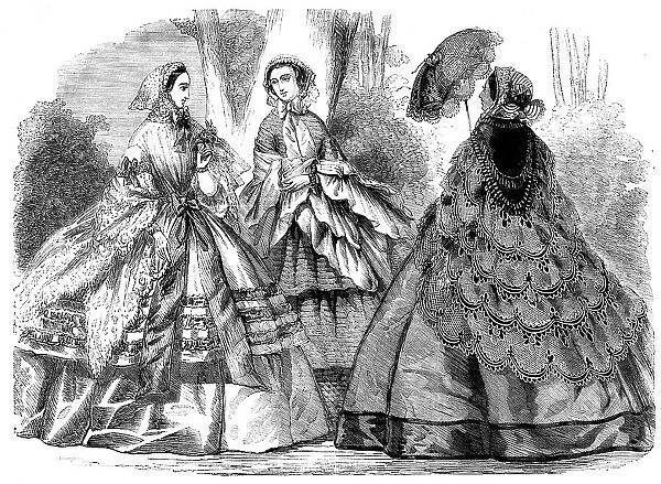 Fashions for September, 1858. Creator: Unknown
