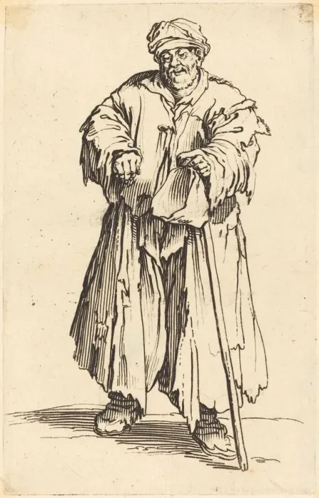 Framed Print : Fat Beggar with Eyes Cast Down, c. 1622. Creator: Jacques Callot Framed Print : Fat Beggar with Eyes Cast Down, c. 1622. Creator: Jacques Callot