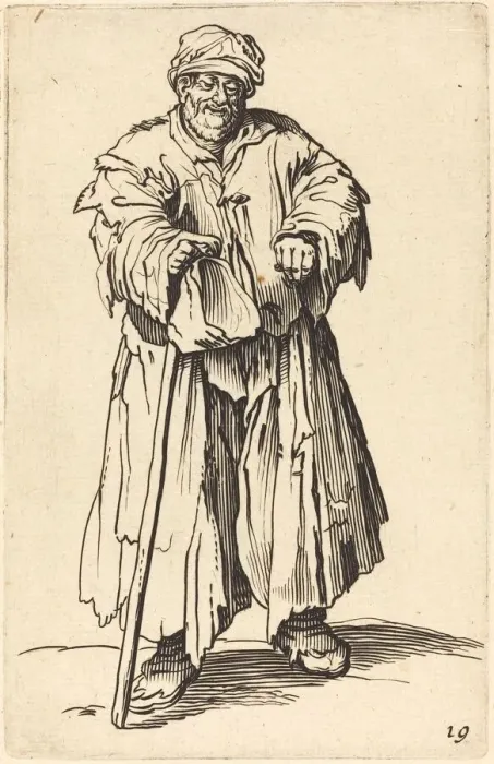 Framed Print : Fat Beggar with Eyes Cast Down. Creator: Unknown Framed Print : Fat Beggar with Eyes Cast Down. Creator: Unknown
