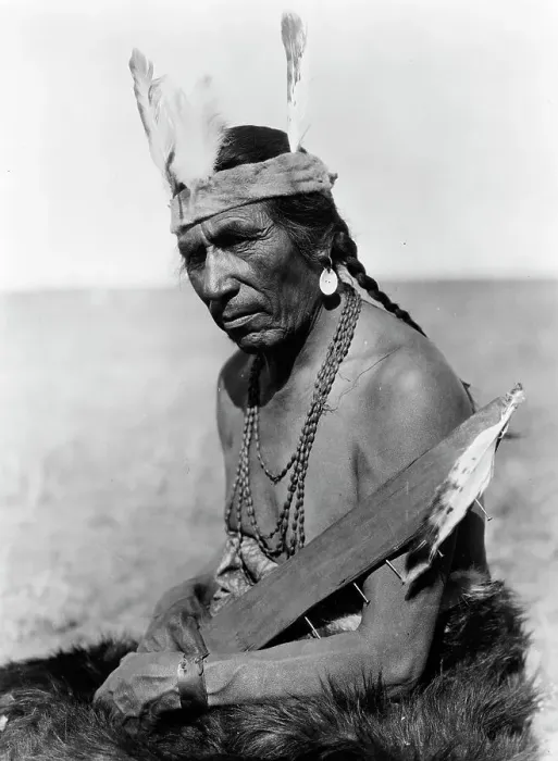 Framed Print : Fat Horse with insignia of a Blackfoot soldier, c1927. Creator: Edward Sheriff Curtis