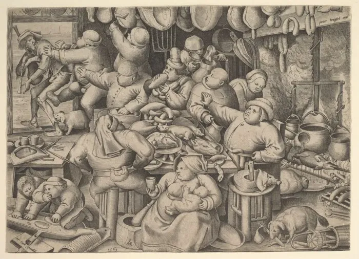 Framed Print : The Fat Kitchen, 1563. Creator: Pieter van der Heyden Framed Print : The Fat Kitchen, 1563. Creator: Pieter van der Heyden