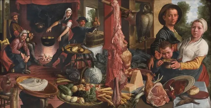 Framed Print : The Fat Kitchen. An Allegory, 1565-1575. Creator: Pieter Aertsen Framed Print : The Fat Kitchen. An Allegory, 1565-1575. Creator: Pieter Aertsen