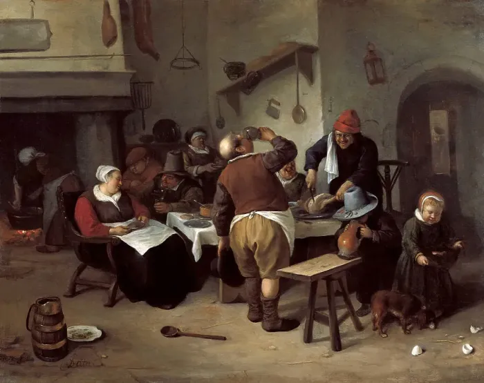 Framed Print : The Fat Kitchen. Artist: Steen, Jan Havicksz (1626-1679) Framed Print : The Fat Kitchen. Artist: Steen, Jan Havicksz (1626-1679)