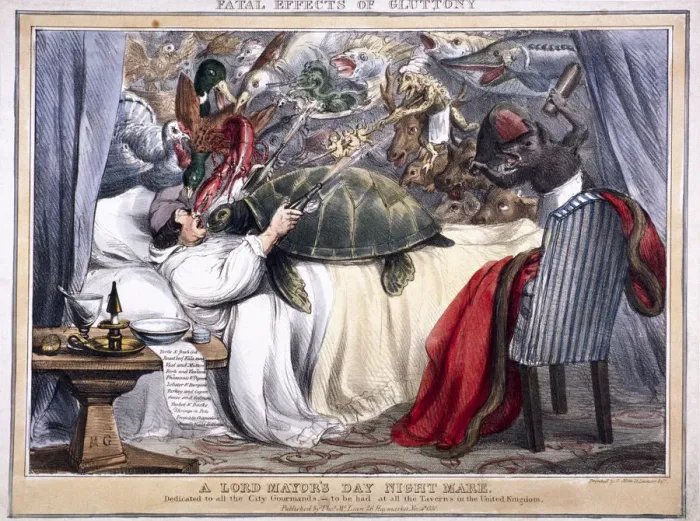 Framed Print : Fatal effects of gluttony, a Lord Mayors Day night mare, 1830 Framed Print : Fatal effects of gluttony, a Lord Mayors Day night mare, 1830