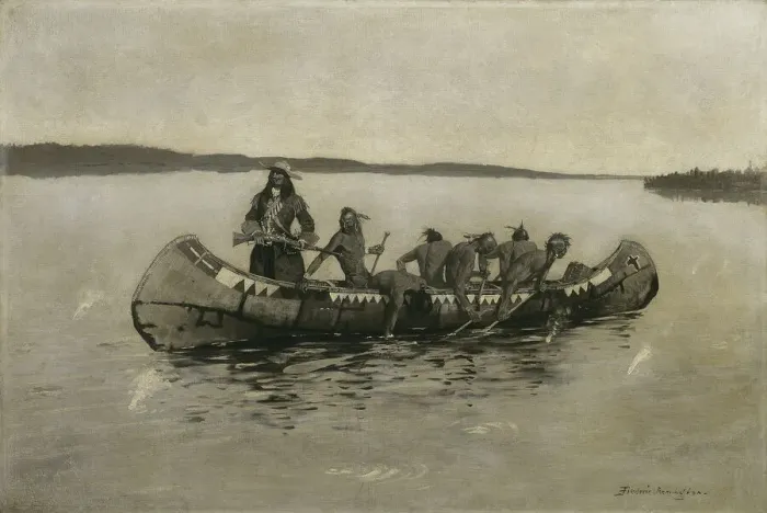 Framed Print : This Was a Fatal Embarkation, 1898. Creator: Frederic Remington Framed Print : This Was a Fatal Embarkation, 1898. Creator: Frederic Remington