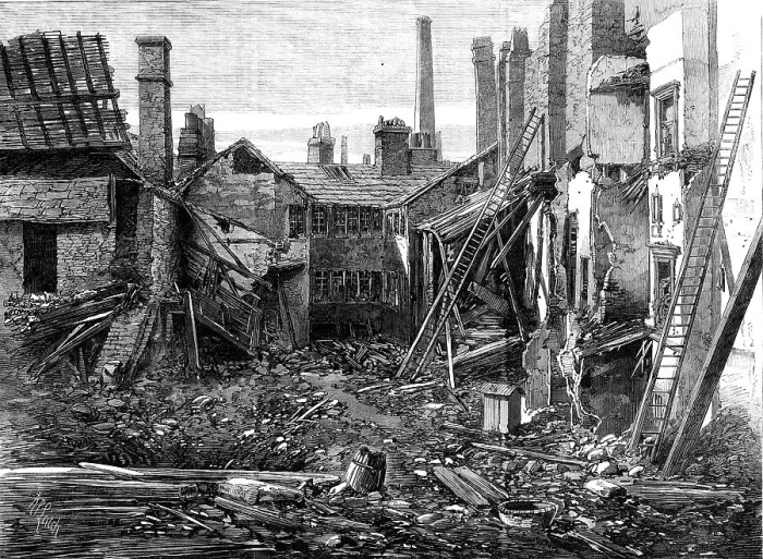 Framed Print : The fatal explosion at a percussion-cap manufactory in Graham-Street, Birmingham:the ruins, 1862. Creator: Unknown Framed Print : The fatal explosion at a percussion-cap manufactory in Graham-Street, Birmingham:the ruins, 1862. Creator: Unknown