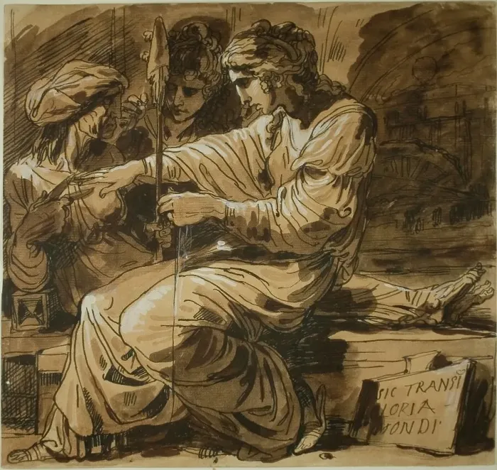 Framed Print : The Three Fates, 1810 / 20. Creator: Felice Giani Framed Print : The Three Fates, 1810 / 20. Creator: Felice Giani