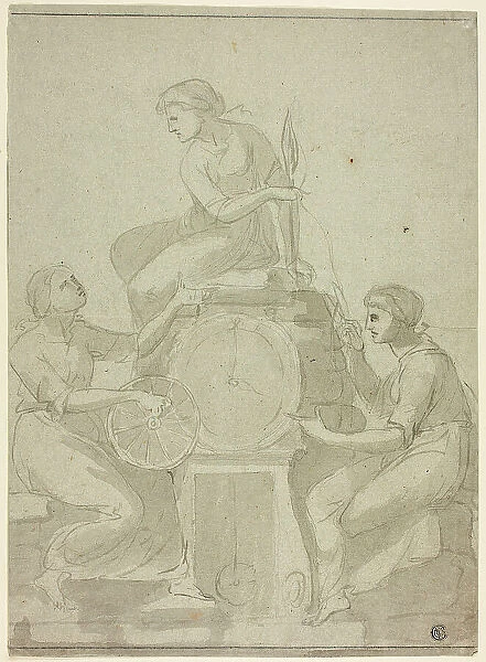 Three Fates (Design for Clock), 18th century. Creator: Unknown