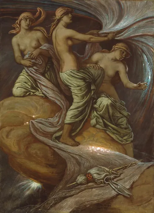 Framed Print : The Fates Gathering in the Stars, 1887. Creator: Elihu Vedder Framed Print : The Fates Gathering in the Stars, 1887. Creator: Elihu Vedder