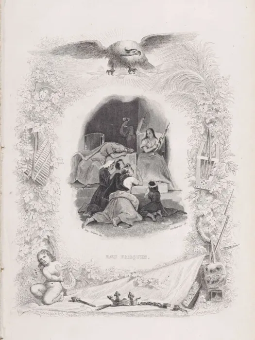 Framed Print : The Fates, from The Songs of Beranger, 1829. Creators: W. J. J Framed Print : The Fates, from The Songs of Beranger, 1829. Creators: W. J. J