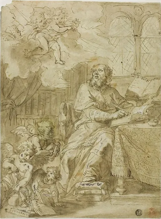 Framed Print : Father of the Church Writing in His Study, n.d. Creator: Unknown Framed Print : Father of the Church Writing in His Study, n.d. Creator: Unknown