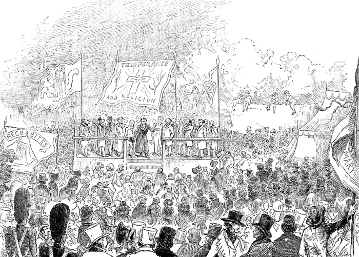 Framed Print : Father Mathew addressing a temperance meeting in London... 1843, (1890). Creator: Unknown Framed Print : Father Mathew addressing a temperance meeting in London... 1843, (1890). Creator: Unknown