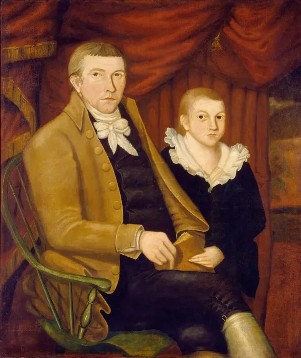 Framed Print : Father and Son, 1800. Creator: Jonathan Budington Framed Print : Father and Son, 1800. Creator: Jonathan Budington