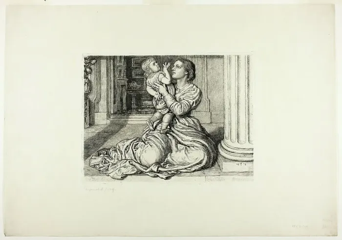 Framed Print : Father's Leave-Taking, 1879. Creator: William Holman Hunt Framed Print : Father's Leave-Taking, 1879. Creator: William Holman Hunt