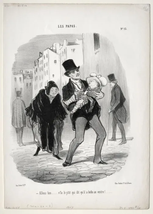 Framed Print : Fathers, plate 13: Come along, dear... 1847. Creator: Honore Daumier (French, 1808-1879) Framed Print : Fathers, plate 13: Come along, dear... 1847. Creator: Honore Daumier (French, 1808-1879)