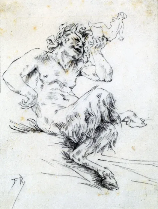 Framed Print : Fauna, c1850-1898. Artist: Felicien Joseph Victor Rops Framed Print : Fauna, c1850-1898. Artist: Felicien Joseph Victor Rops