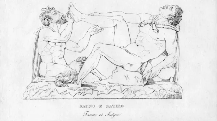 Framed Print : Fauno E Satiro (Faune et Satyre), c1850 Framed Print : Fauno E Satiro (Faune et Satyre), c1850