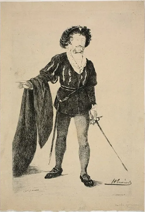 Framed Print : Faure in the Role of Hamlet, c. 1877. Creator: Henri-Charles Guerard Framed Print : Faure in the Role of Hamlet, c. 1877. Creator: Henri-Charles Guerard