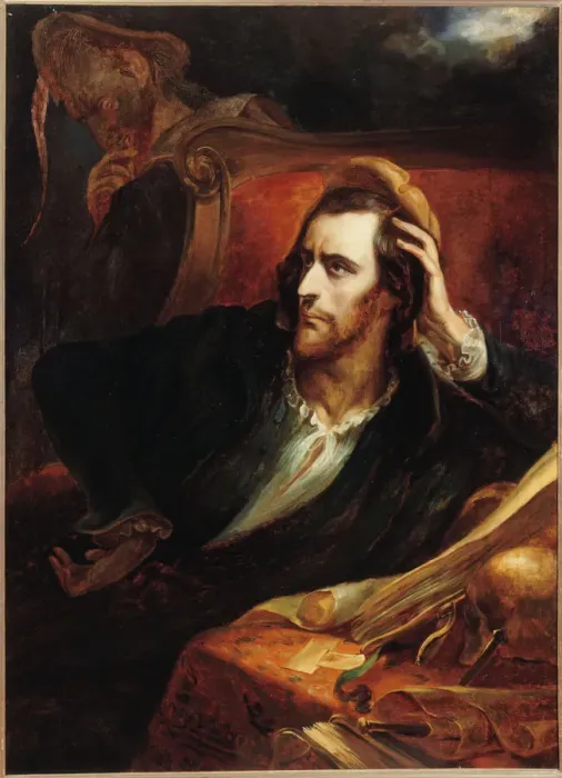 Framed Print : Faust in His Study (Faust dans son cabinet), ca 1848. Creator: Scheffer, Ary (1795-1858) Framed Print : Faust in His Study (Faust dans son cabinet), ca 1848. Creator: Scheffer, Ary (1795-1858)