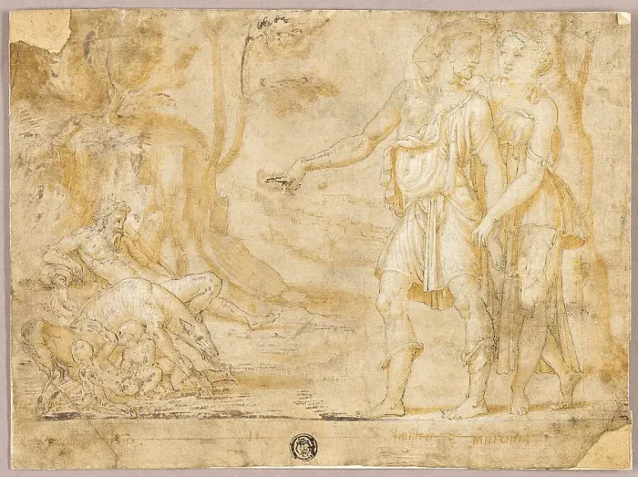 Framed Print : Faustulus and Merentia Discover Romulus and Remus, n.d Framed Print : Faustulus and Merentia Discover Romulus and Remus, n.d