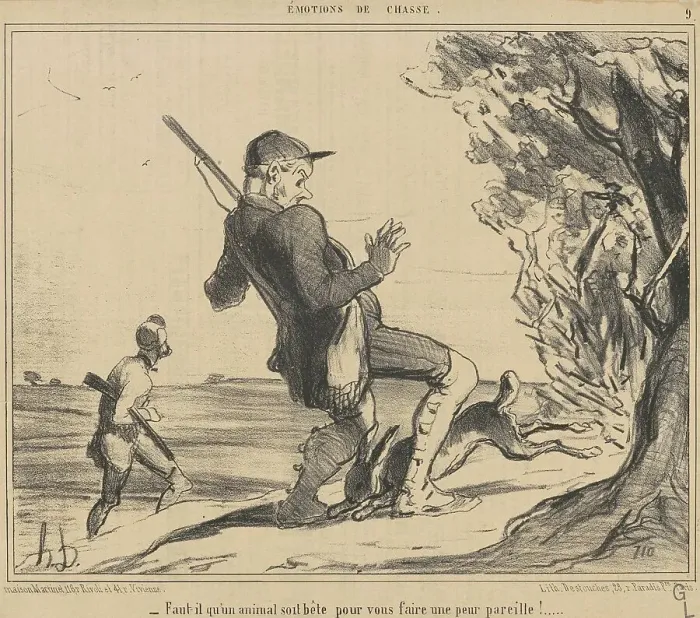 Framed Print : Faut-il qu'un animal soit bête... 19th century. Creator: Honore Daumier Framed Print : Faut-il qu'un animal soit bête... 19th century. Creator: Honore Daumier