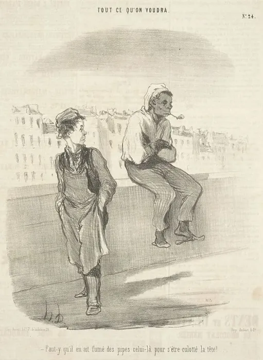 Framed Print : Faut-y qu'il en ait fume des pipes celui-la, 19th century. Creator: Honore Daumier Framed Print : Faut-y qu'il en ait fume des pipes celui-la, 19th century. Creator: Honore Daumier