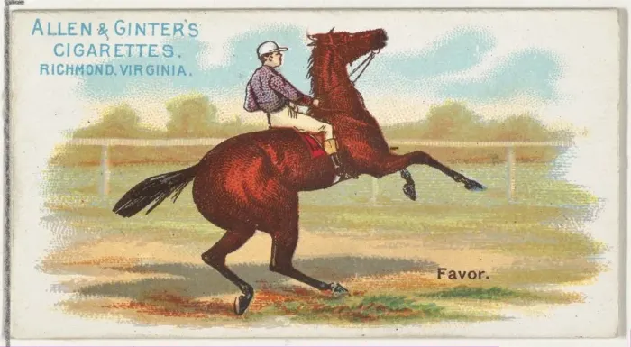 Framed Print : Favor, from The Worlds Racers series (N32) for Allen & Ginter Cigarettes, 1888 Framed Print : Favor, from The Worlds Racers series (N32) for Allen & Ginter Cigarettes, 1888