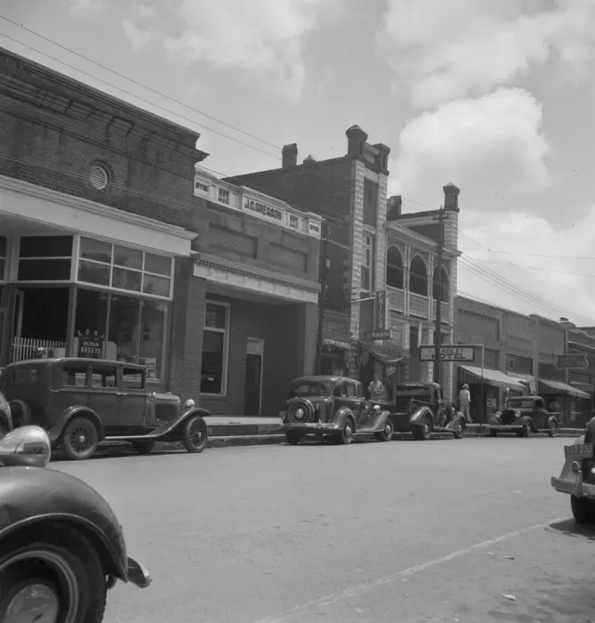 Framed Print : Fayetteville Street in Siler City, North Carolina, 1939. Creator: Dorothea Lange Framed Print : Fayetteville Street in Siler City, North Carolina, 1939. Creator: Dorothea Lange