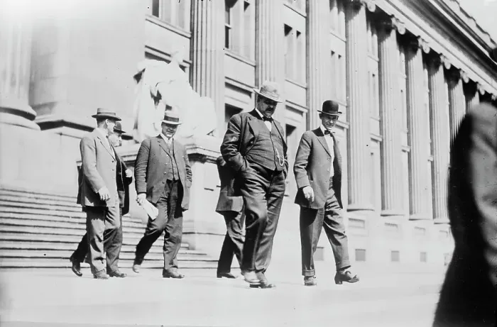 Framed Print : F.C. Webb, Pat Farrell, P.J. Morr, J.T. Butler, and M.J. Harmon, between c1910 and c1915. Creator: Bain News Service Framed Print : F.C. Webb, Pat Farrell, P.J. Morr, J.T. Butler, and M.J. Harmon, between c1910 and c1915. Creator: Bain News Service