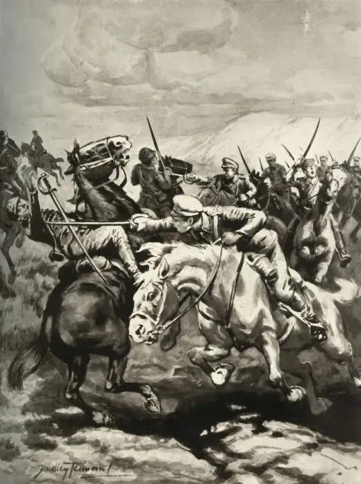 Framed Print : Fearless Cossacks Sabre and Put to Flight Hungarian Hussars, 1916. Creator: Unknown Framed Print : Fearless Cossacks Sabre and Put to Flight Hungarian Hussars, 1916. Creator: Unknown