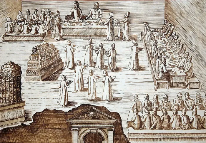 Framed Print : Feast in Alexandrovskaya village. Published by Jacob Ulfeldt, Second half of the16th cen Framed Print : Feast in Alexandrovskaya village. Published by Jacob Ulfeldt, Second half of the16th cen
