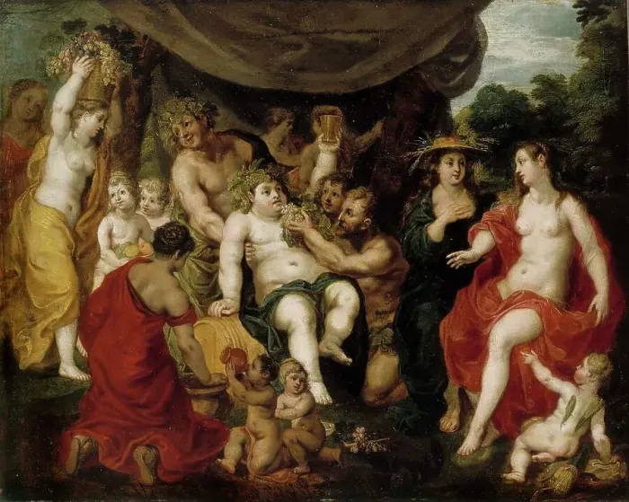 Framed Print : The feast of Bacchus, 1615-1637. Creator: Johannes Rottenhammer the elder Framed Print : The feast of Bacchus, 1615-1637. Creator: Johannes Rottenhammer the elder