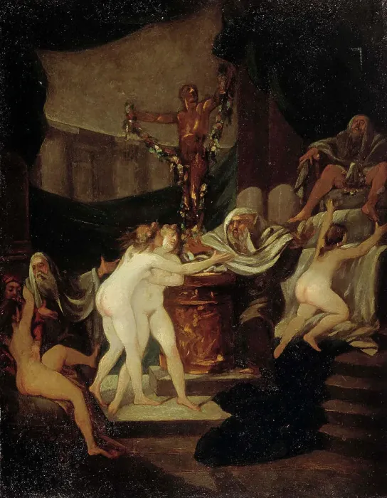 Framed Print : The Feast of Bacchus, 1780-1850. Creator: Alexandre-Evariste Fragonard Framed Print : The Feast of Bacchus, 1780-1850. Creator: Alexandre-Evariste Fragonard