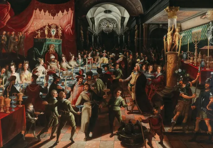 Framed Print : The Feast of Belshazzar. Creator: Strobel, Bartholomaus