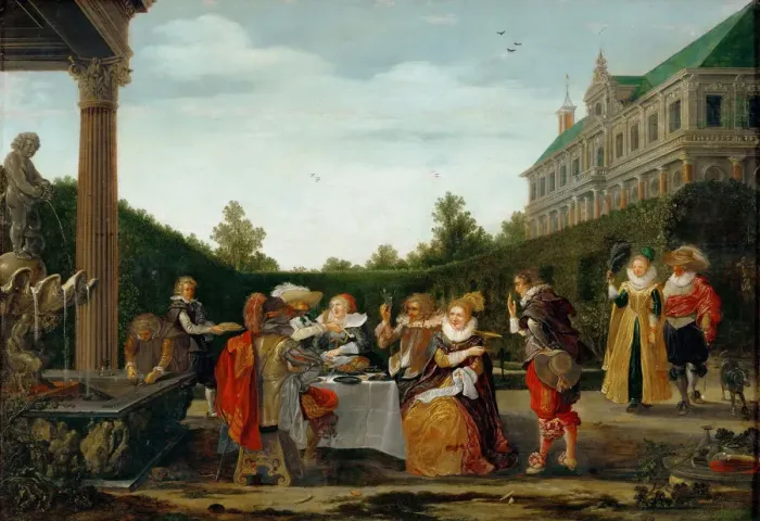 Framed Print : Feast in the castle park, 1624 Framed Print : Feast in the castle park, 1624