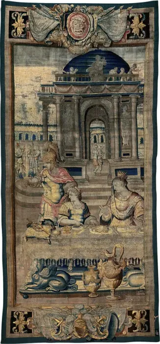Framed Print : The Feast [central part], from The Story of Artemisia, France, 1607  /  30. Creator: Unknown