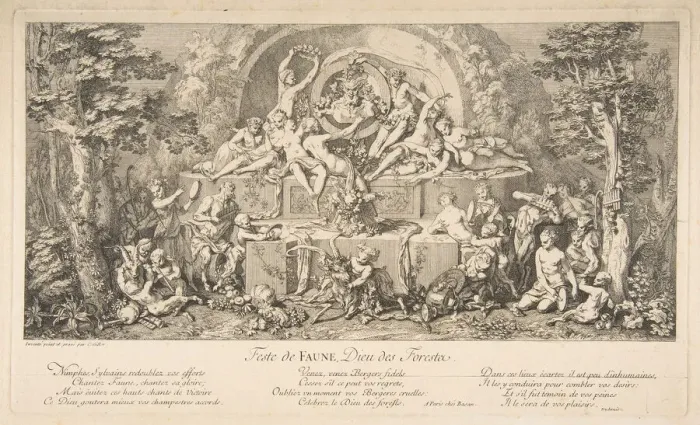 Framed Print : The Feast of the Faun. n. d. Creator: Claude Gillot Framed Print : The Feast of the Faun. n. d. Creator: Claude Gillot