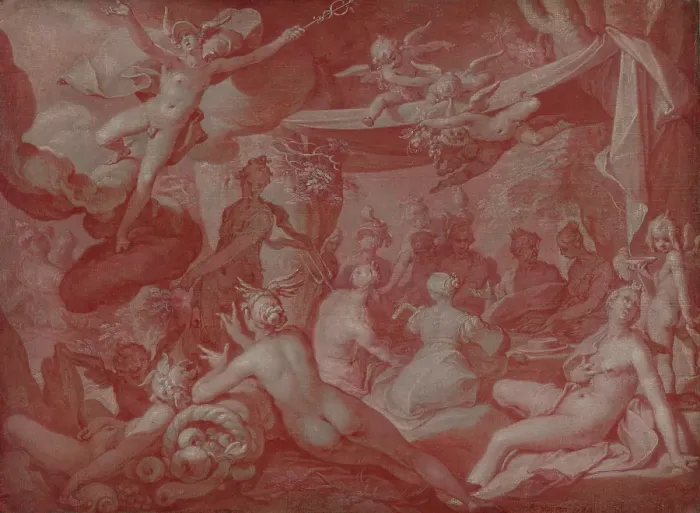 Framed Print : Feast of the Gods, possibly the Feast at the Wedding of Peleus and Thetis. Creator: Abraham Bloemaert Framed Print : Feast of the Gods, possibly the Feast at the Wedding of Peleus and Thetis. Creator: Abraham Bloemaert