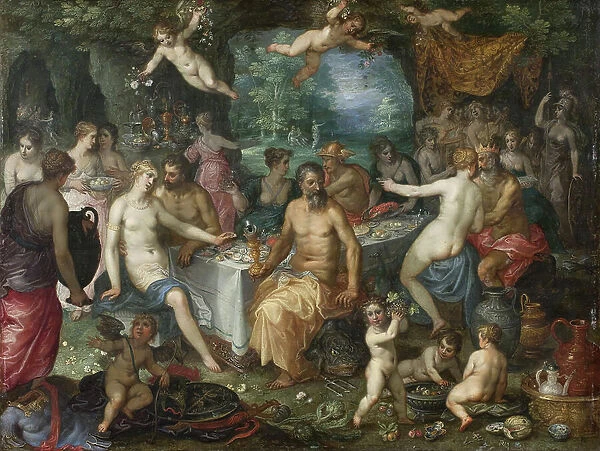 The Feast of the Gods. The Wedding of Peleus and Thetis, 1589-1632. Creators: Johannes Rottenhammer the elder, Jan Brueghel the Elder, Hendrick van Balen