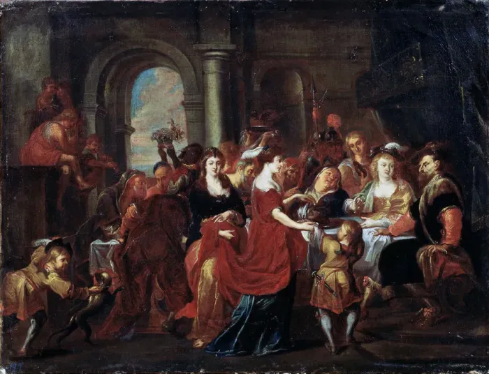 Framed Print : The Feast of Herod, 17th century. Artist: Abraham Jansz van Diepenbeeck Framed Print : The Feast of Herod, 17th century. Artist: Abraham Jansz van Diepenbeeck