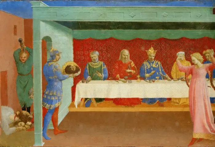 Framed Print : The Feast of Herod and the Beheading of Saint John the Baptist, ca 1430. Artist: Angelico, Fra Giovanni, da Fiesole (ca. 1400-1455) Framed Print : The Feast of Herod and the Beheading of Saint John the Baptist, ca 1430. Artist: Angelico, Fra Giovanni, da Fiesole (ca. 1400-1455)