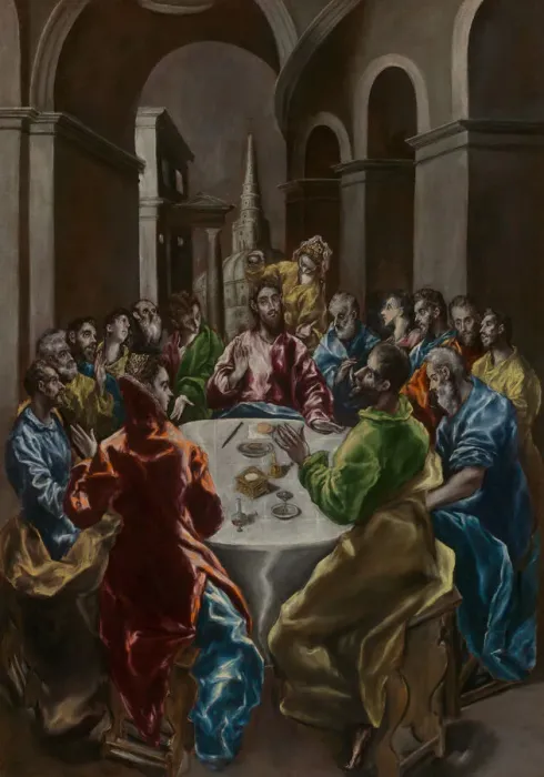 Framed Print : The Feast in the House of Simon, 1608 / 14. Creator: El Greco Framed Print : The Feast in the House of Simon, 1608 / 14. Creator: El Greco