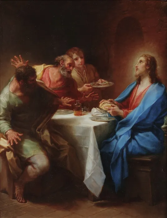 Framed Print : Feast in the House of Simon the Pharisee, 1707. Creator: Luti, Benedetto (1666-1724) Framed Print : Feast in the House of Simon the Pharisee, 1707. Creator: Luti, Benedetto (1666-1724)