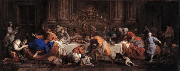 Framed Print : Feast in the House of Simon the Pharisee, ca 1748. Artist: Tibaldi-Subleyras, Maria Felice (1707-1770) Framed Print : Feast in the House of Simon the Pharisee, ca 1748. Artist: Tibaldi-Subleyras, Maria Felice (1707-1770)