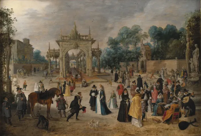 Framed Print : A Feast in an Italian Villa, c. 1620 Framed Print : A Feast in an Italian Villa, c. 1620