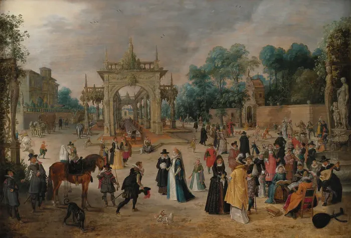 Framed Print : A Feast in an Italian Villa;Festival in a Palace Garden, 1618-1621. Creator: Sebastian Vrancx Framed Print : A Feast in an Italian Villa;Festival in a Palace Garden, 1618-1621. Creator: Sebastian Vrancx