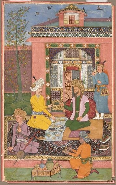 A feast in a pavilion setting, c. 1620. Creator: Muhammad Ali (Persian, active 1590-1620)