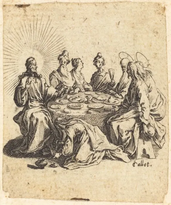 Framed Print : The Feast of the Pharisees, 1618. Creator: Jacques Callot Framed Print : The Feast of the Pharisees, 1618. Creator: Jacques Callot